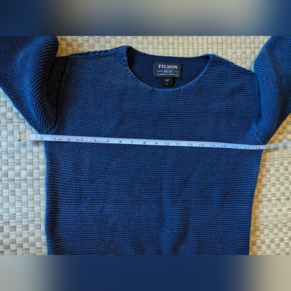 Filson Lake Quinault Crewneck Sweater Blue Knit Women's Size Small Made in Peru - Picture 5 of 6